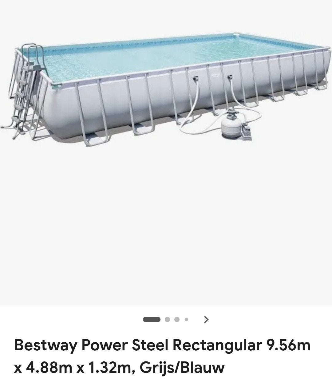 Bestway Power Steel Zwembad 9.56m x 4.88m x 1.32m, Tuin en Terras, Ophalen, 200 tot 300 cm, Rechthoekig, Opzetzwembad