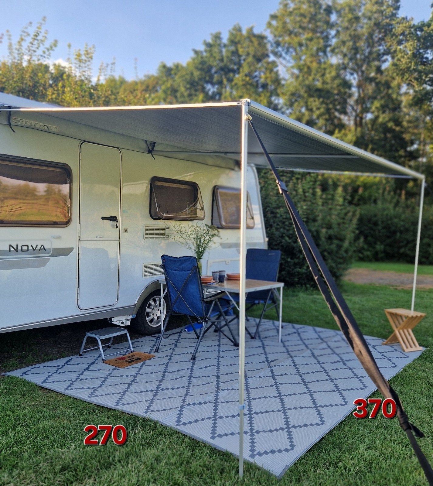 KAMPEERKLEED / BUITENKLEED / PATIO MAT 270X370, Ophalen, Gebruikt