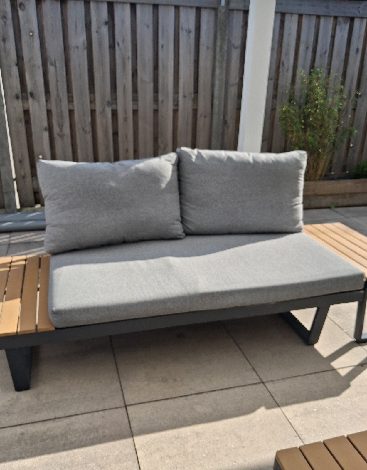 Moderne Aluminium Platform Loungebank / ligbed, 2 zitplaatsen, Gebruikt, Bank, Aluminium