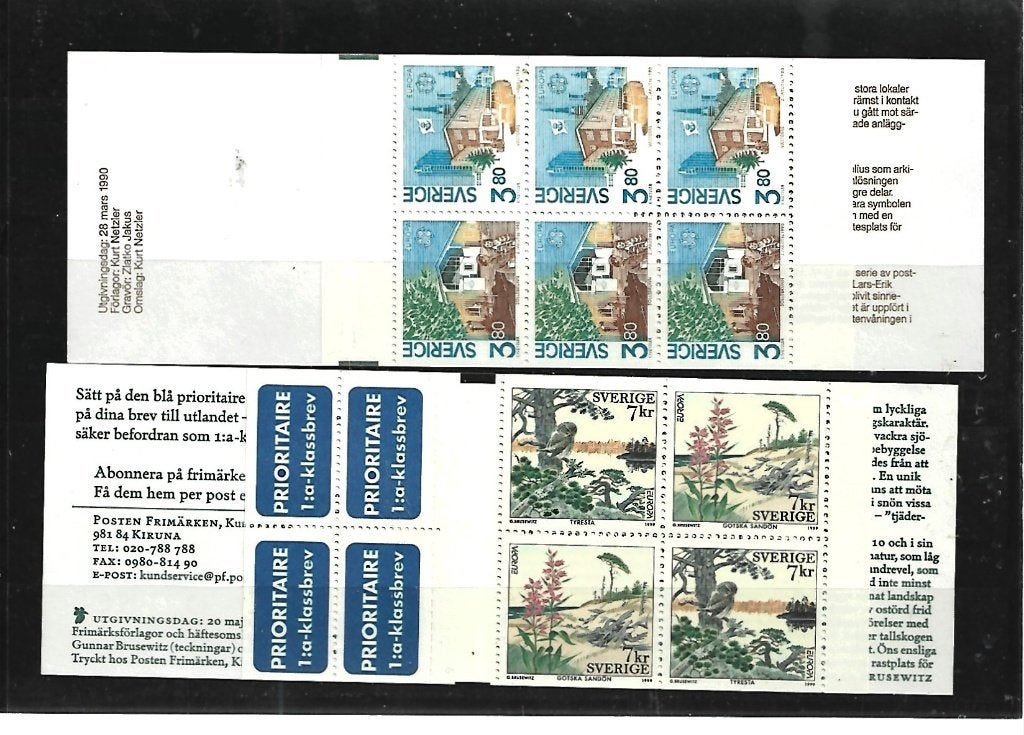 NR 1051 ZWEDEN 2 BOEKJES POSTFRIS, Verzenden, Zweden, Postfris