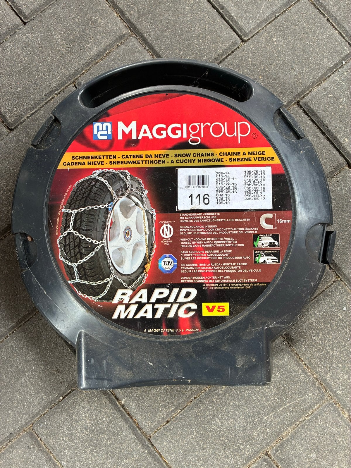 Maggi Group Rapid Matic V5 Sneeuwkettingen - Maat 116, Auto diversen, Sneeuwkettingen, Ophalen, Gebruikt