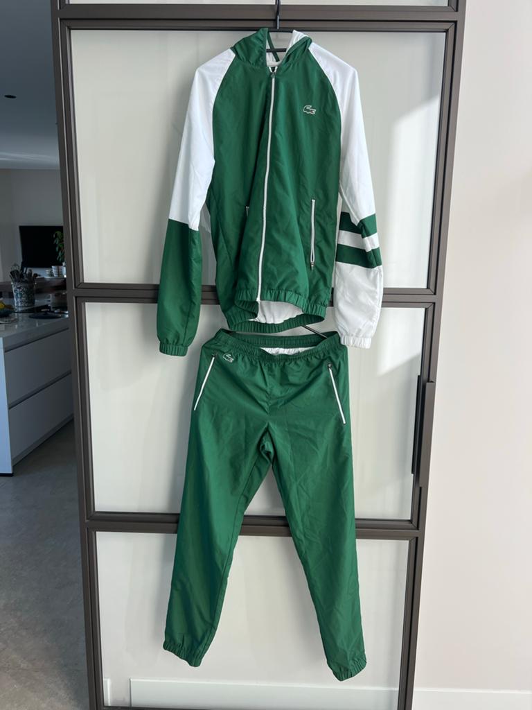 Lacoste trainingspak nagenoeg nieuw maat XS, Ophalen of Verzenden, Zo goed als nieuw, Maat 34 (XS) of kleiner, Groen