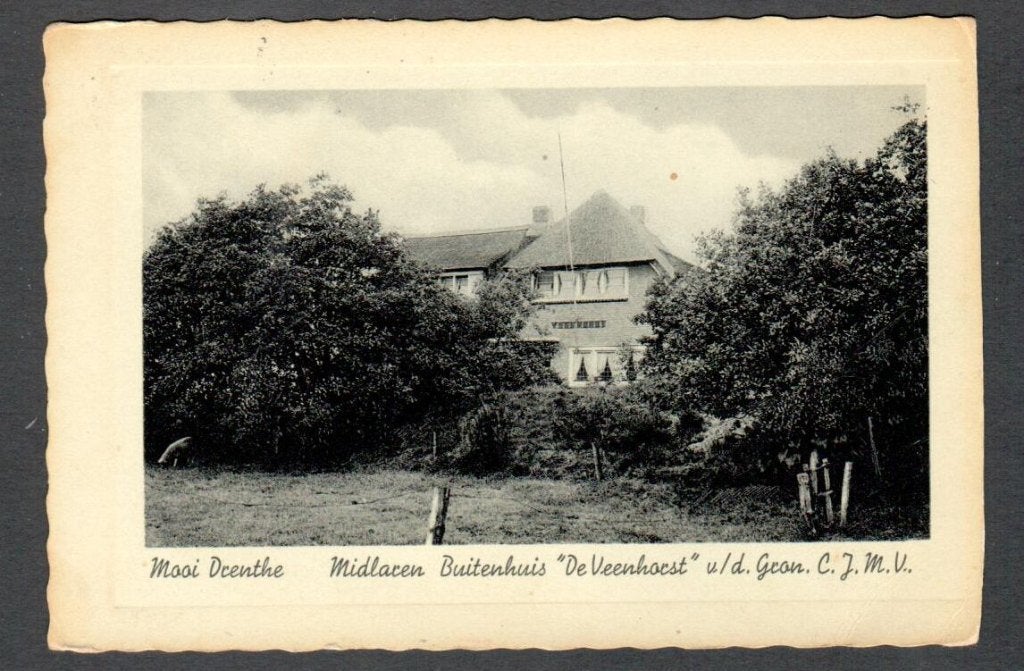 Oude Ansicht Midlaren Buitenhuis De Veenhorst - Mooi Drenthe, Ophalen of Verzenden, 1940 tot 1960, Ongelopen, Noord-Brabant