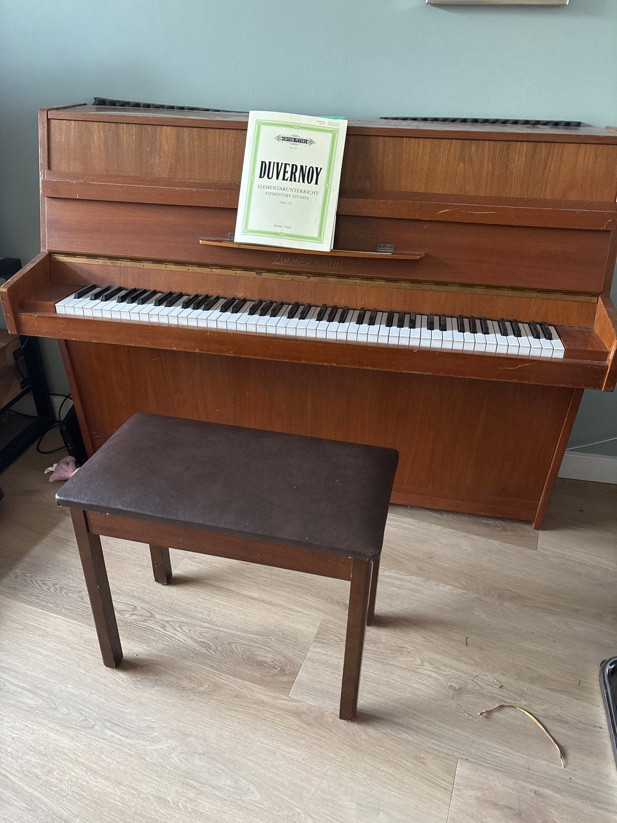 Zimmermann Piano - Recent gestemd, lichte beschadigingen, Muziek en Instrumenten, Ophalen of Verzenden, Gebruikt, Bruin, Piano
