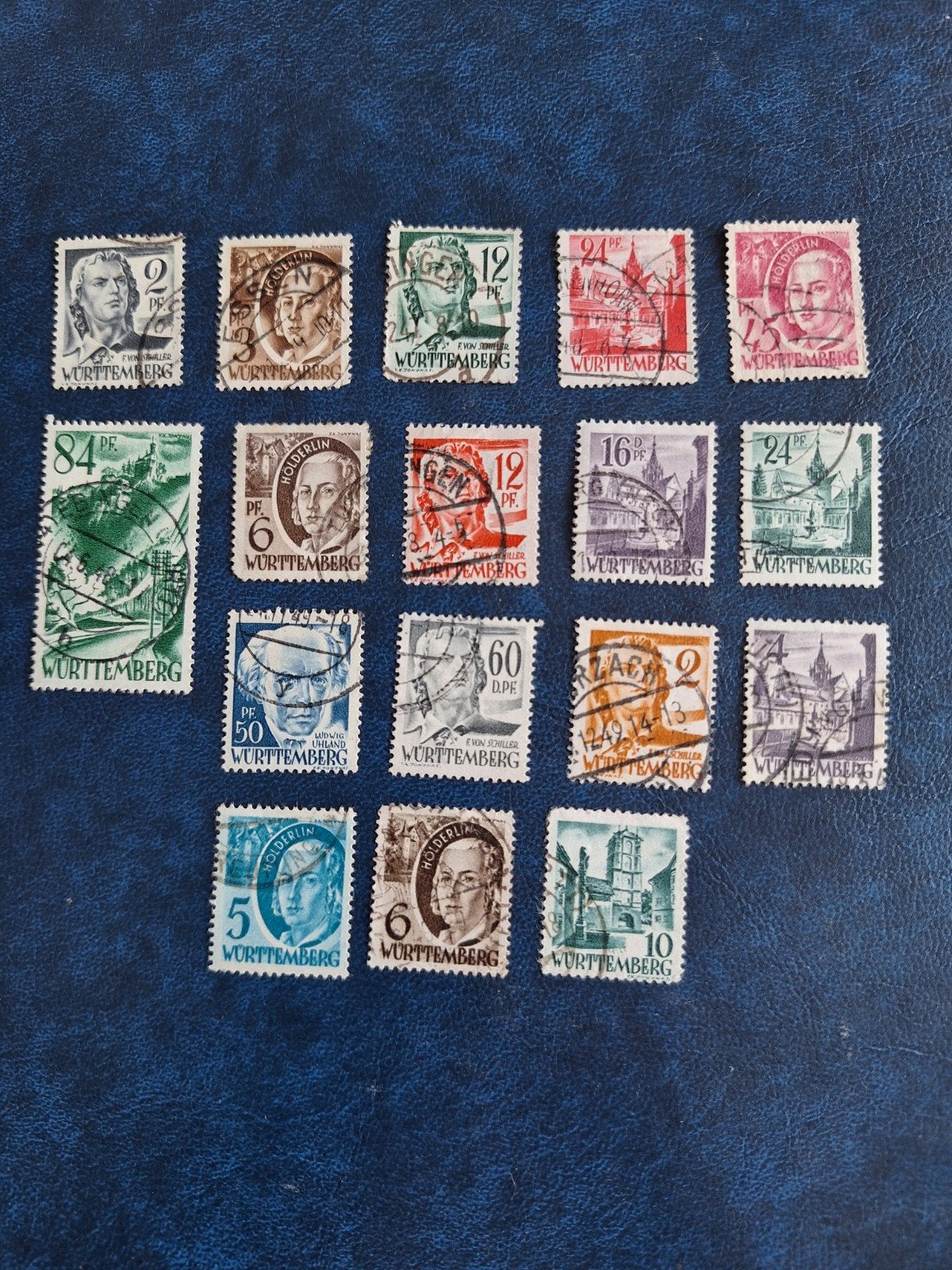 Wurttemberg, 17 verschillend, gestempeld, Postzegels en Munten, Ophalen of Verzenden, Overige periodes