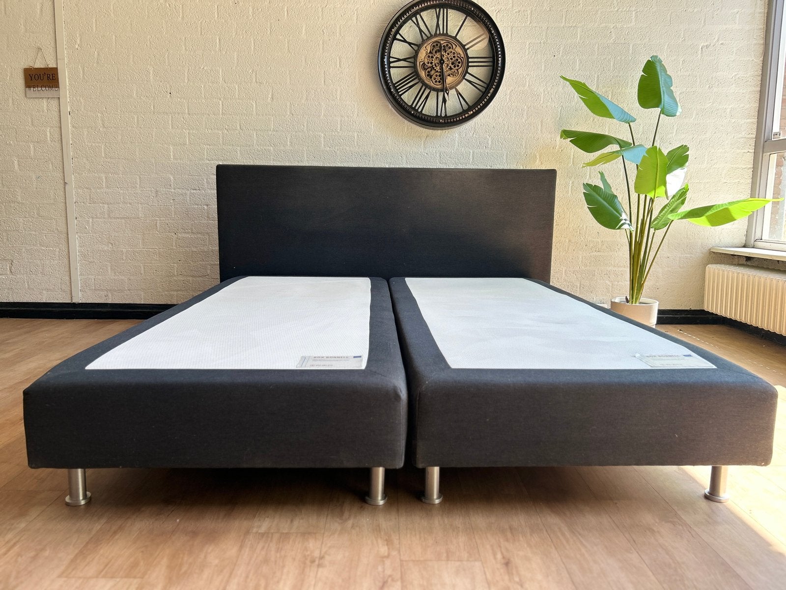Unica Box Bonnell Boxspring 180x220 cm - Dolce 98 Onyx, Huis en Inrichting, Slaapkamer | Bedden, Tweepersoons, Ophalen of Verzenden