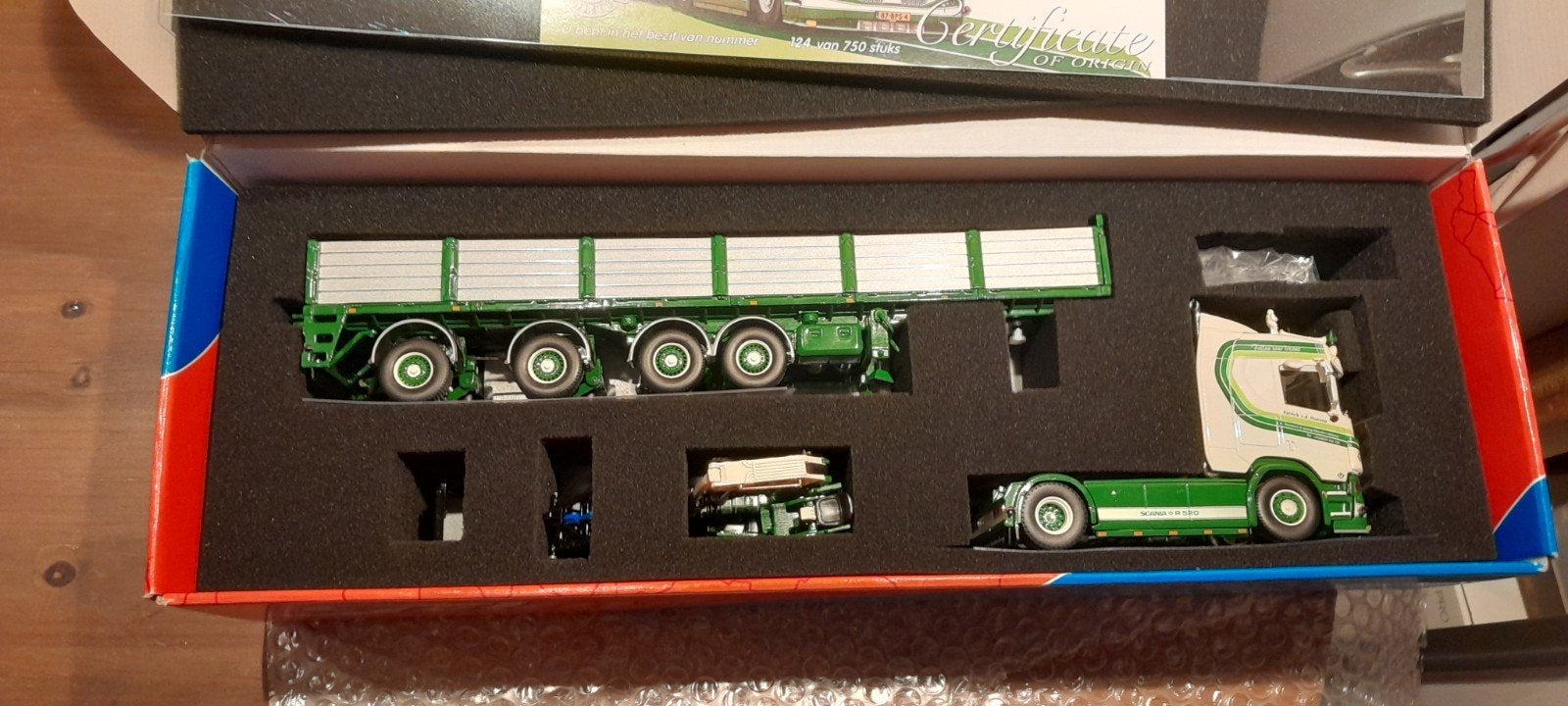 tekno 84617 scania patrick vd hoeven, Hobby en Vrije tijd, Ophalen, Zo goed als nieuw, Bus of Vrachtwagen, Tekno