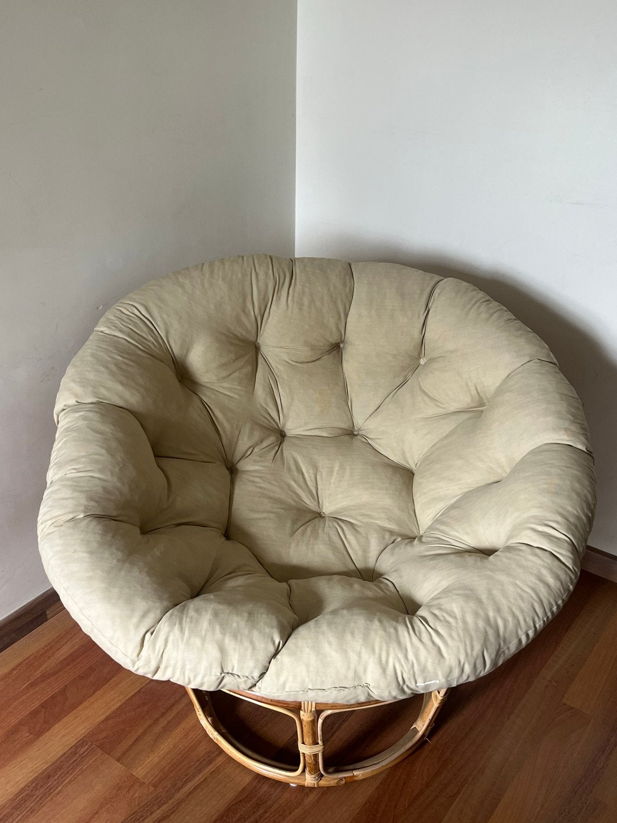 Comfortabele Papasan stoel met kussen, Ophalen, Gebruikt, Overige kleuren, Riet of Rotan