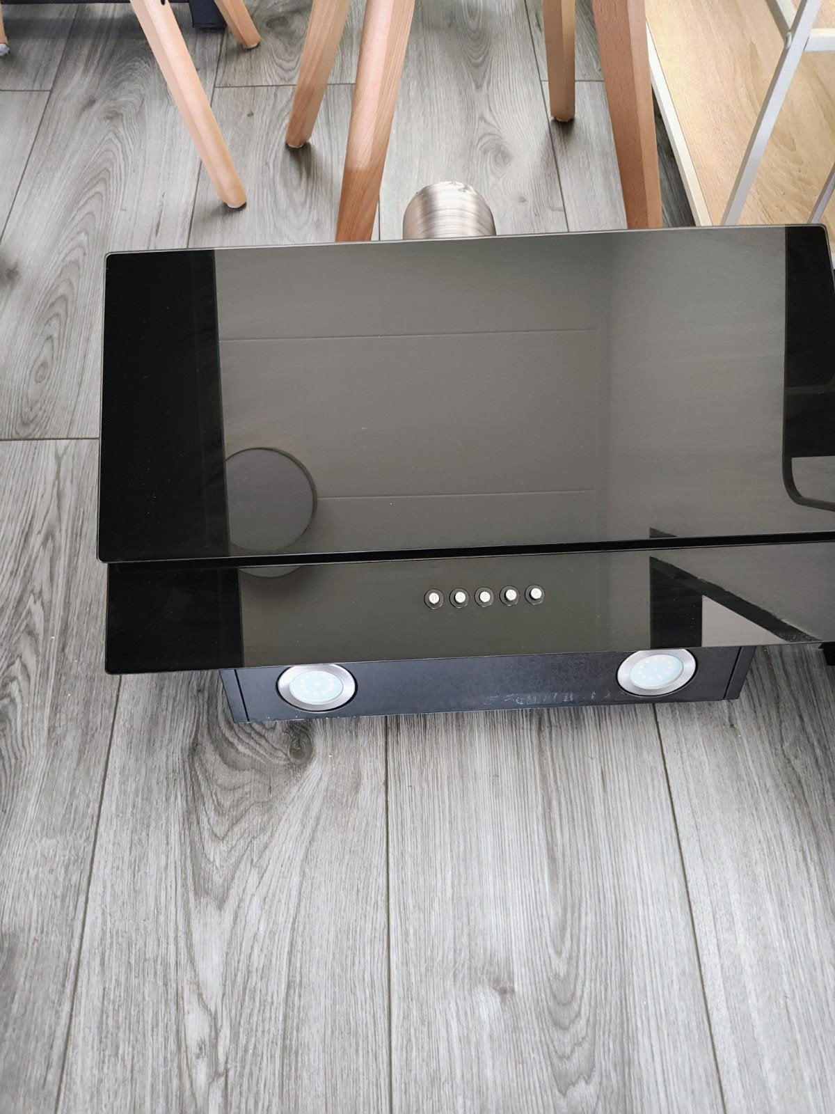 Bomann DU 7607 G Schuine Afzuigkap Zwart Glas 60cm, Witgoed en Apparatuur, Afzuigkappen, Wandschouwkap, Ophalen of Verzenden, Zo goed als nieuw