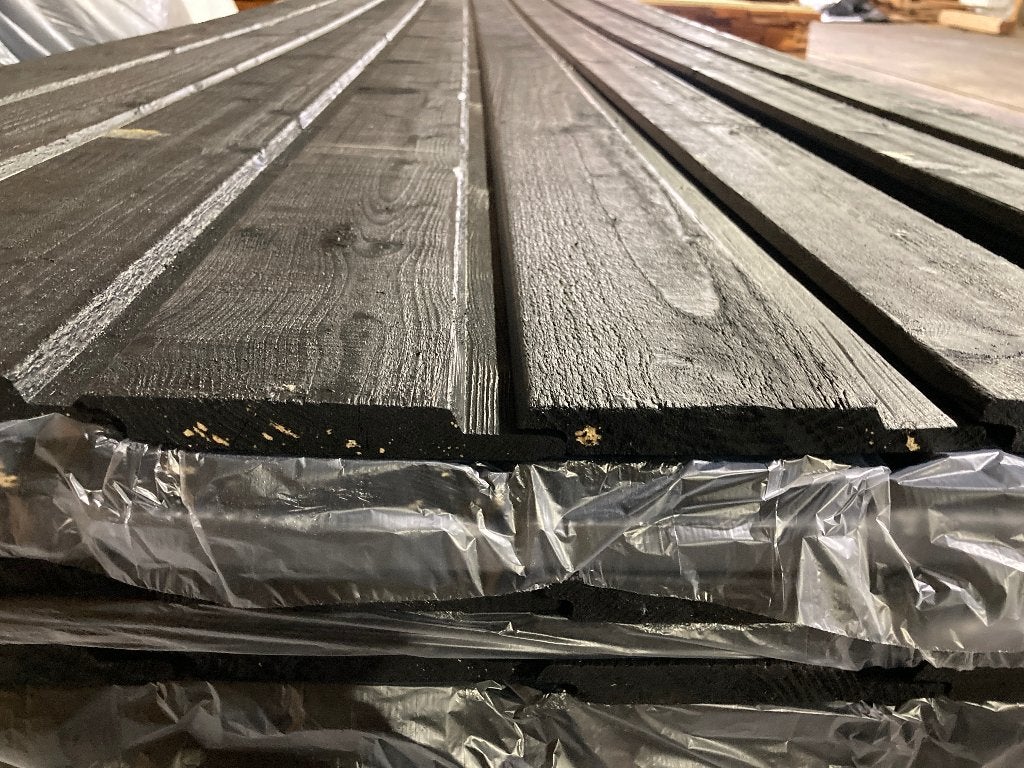 Zwarte rabatdelen-channelsiding-planken–schutting–18x130mm, Ophalen, Overige typen, Nieuw, Hardhout