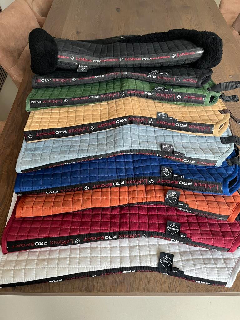 8 Lemieux dekjes L DR + 1 zadelbontje pro sport, Dieren en Toebehoren, Gebruikt, Dressuurdekje, Lemieux, Full (L)