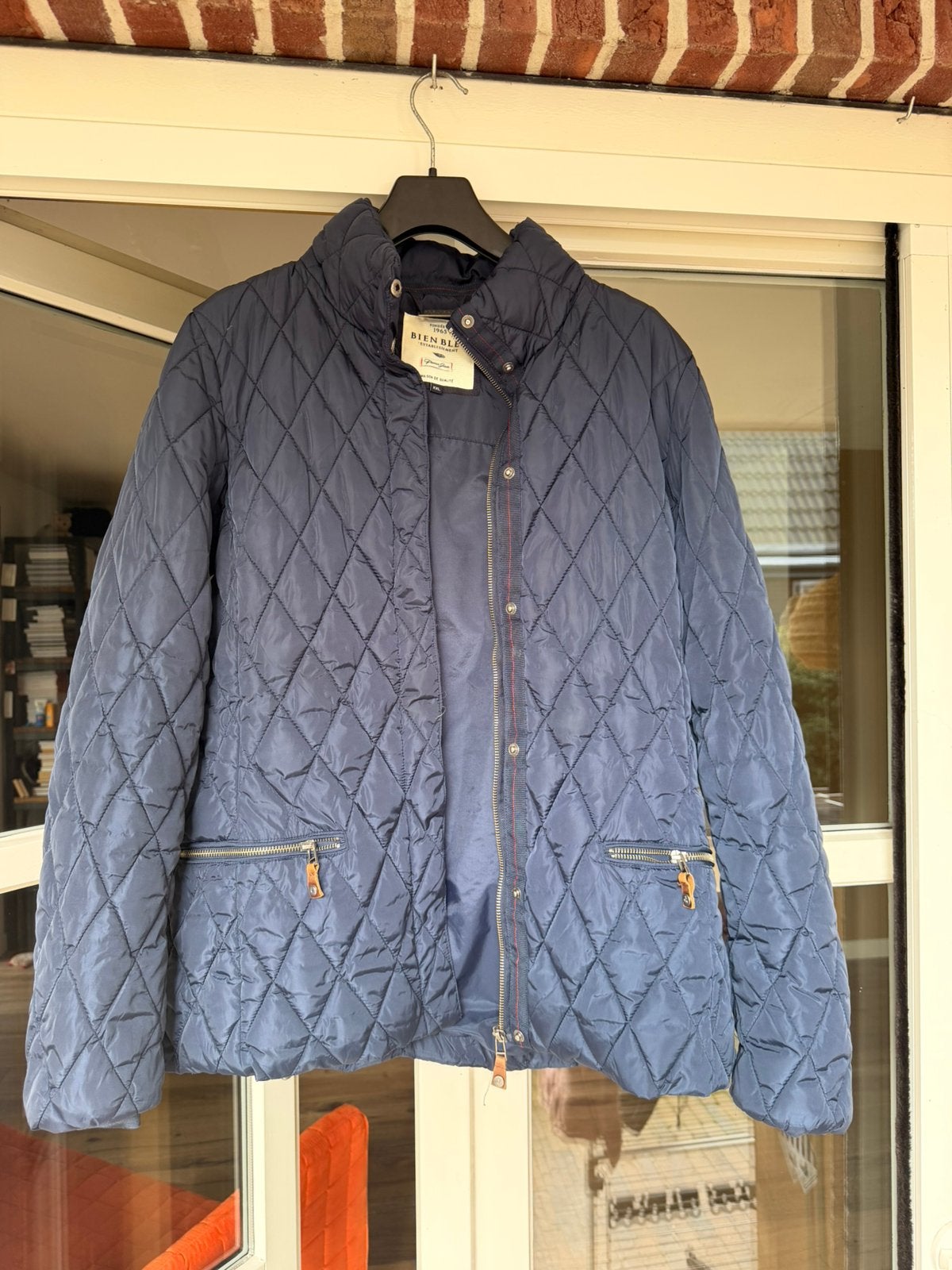 Bienblu damesjas met ruitquilted gewatteerd XXL/42, Ophalen of Verzenden, Zo goed als nieuw, Maat 42/44 (L), Blauw
