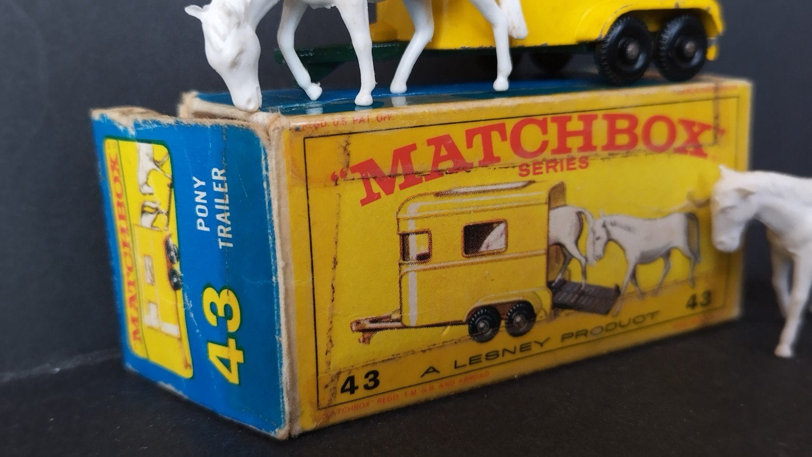 Pony Trailer met paarden Lesney Matchbox Pol, Gebruikt, Verzenden, M, Bus of Vrachtwagen