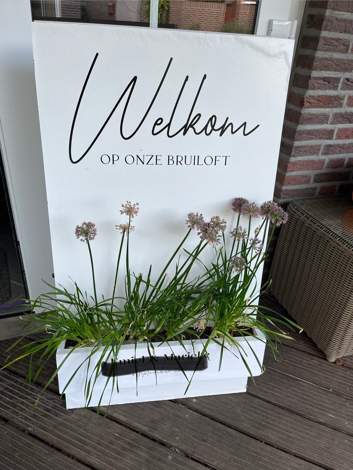 Bord voor entree bruiloft, Ophalen, Tekstbord, 62 cm, Gebruikt
