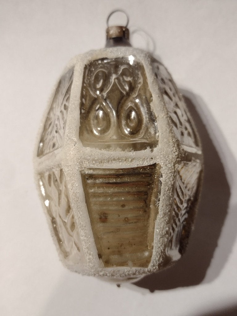 oude zilveren kerstbal lantaarn H 7,5 cm, Ophalen, Gebruikt