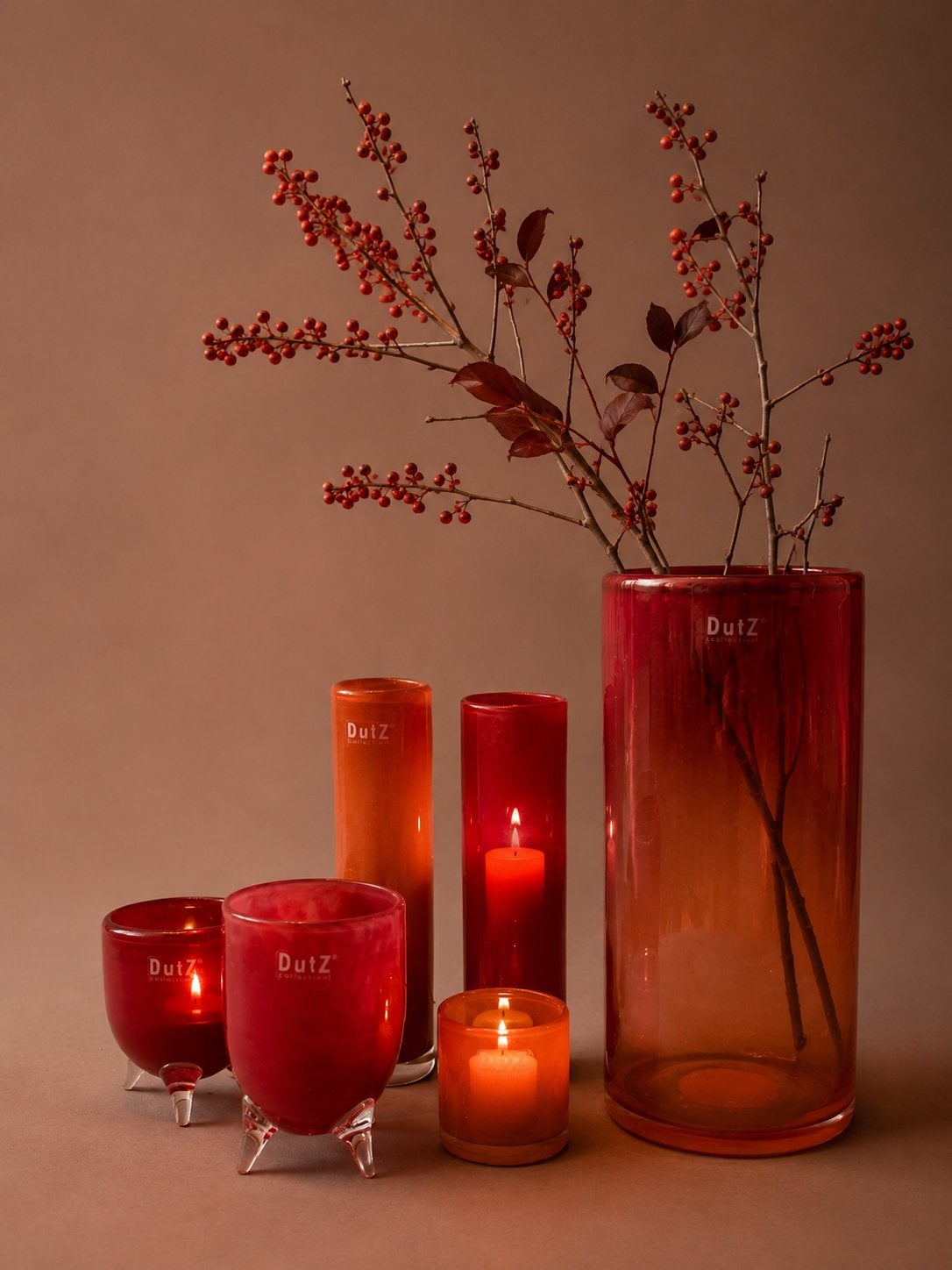 DUTZ - setje van 6 , rood oranje , glaswerk, goedkoop weg, Ophalen, Gebruikt, Handgemaakt, Oranje