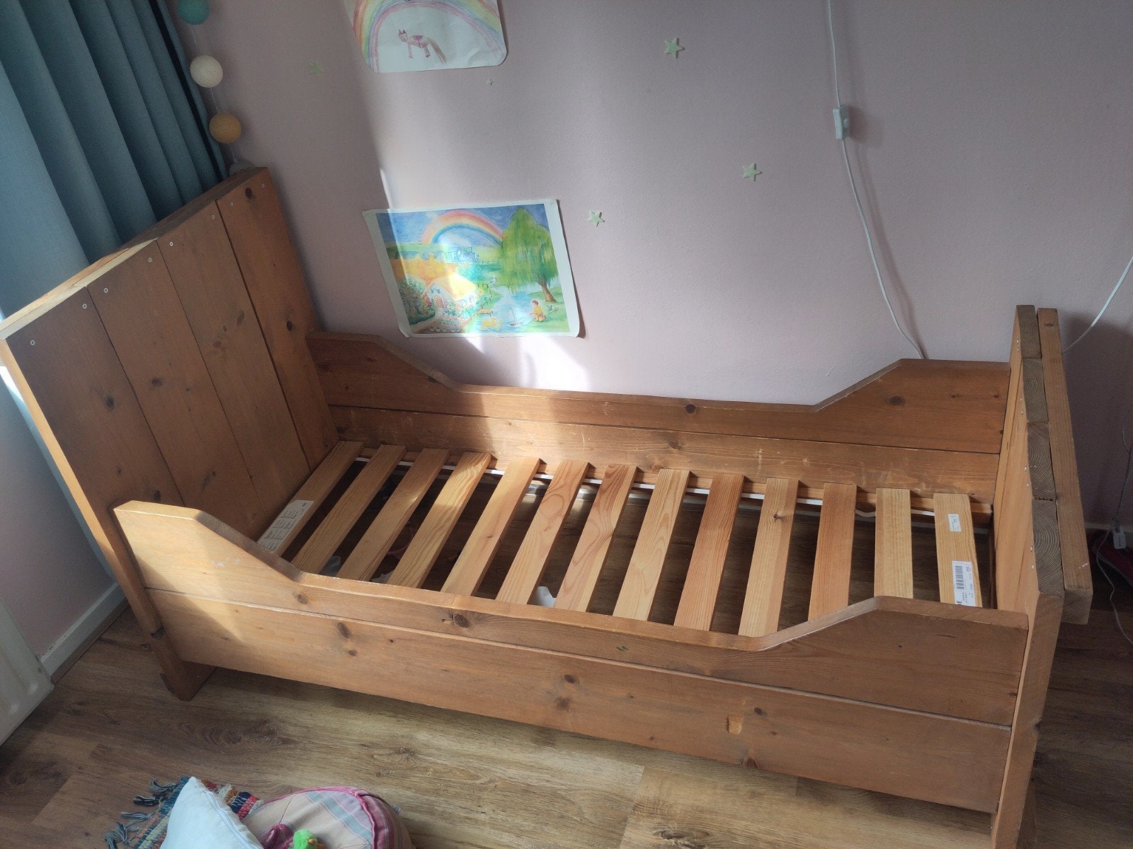 Kinderbed 160x70 cm - Massief Hout, Huis en Inrichting, Ophalen, Gebruikt, 190 cm of minder, Hout