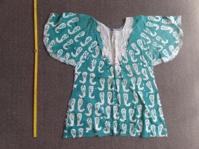 Afrikaanse jurk met vlindermouwen; maat 36/38,  H 73 cm, Kleding | Dames, Overige kleuren, Verzenden, Maat 36 (S), Gedragen