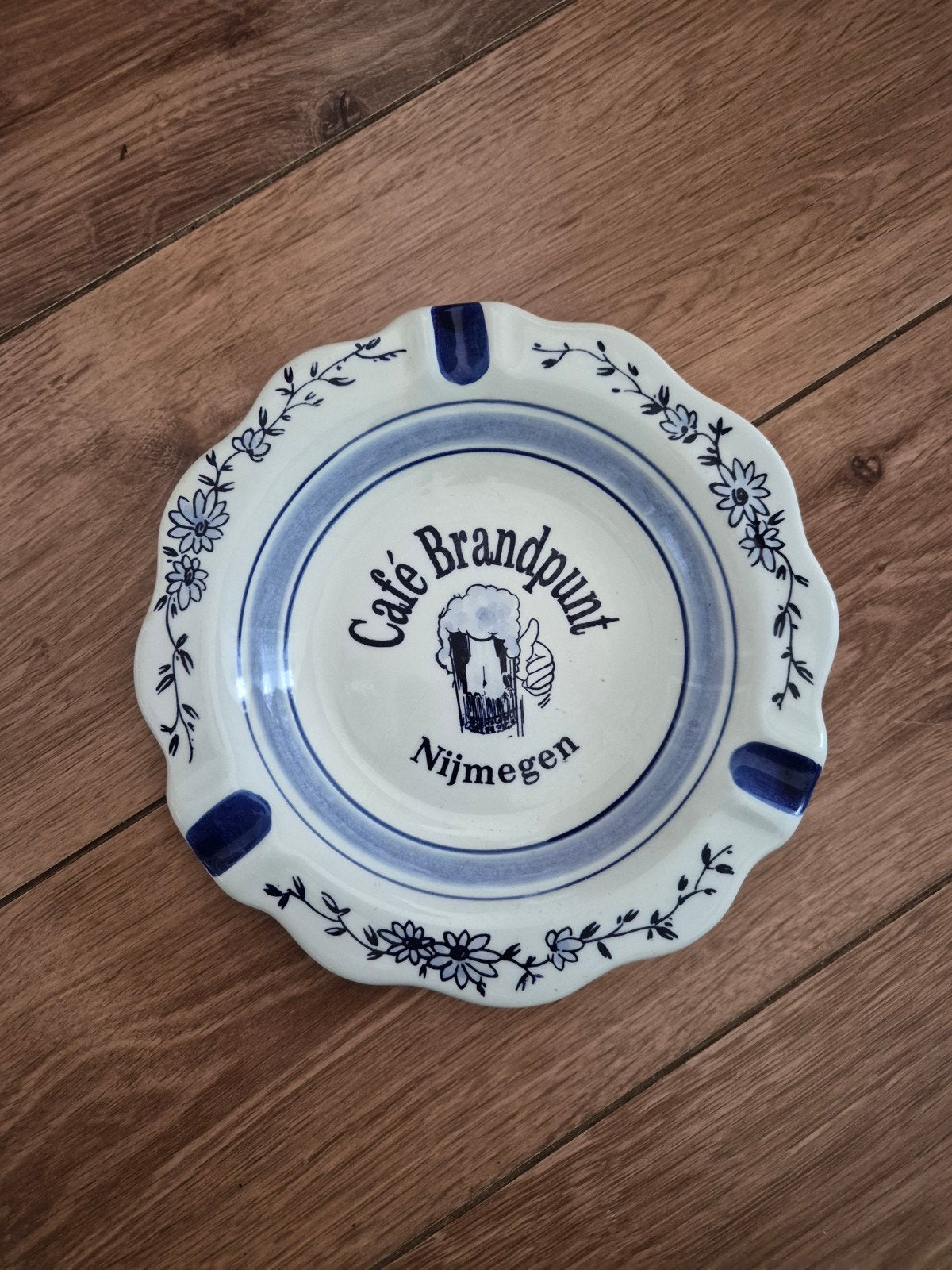 Asbak café Brandpunt Nijmegen., .., .., Delfts blauw, Ophalen of Verzenden