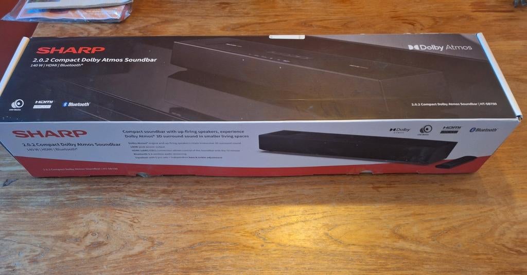 Sharp 2.0.2 Compact Dolby Atmos Soundbar HT-SB700, Verzenden, Bluetooth, Zo goed als nieuw