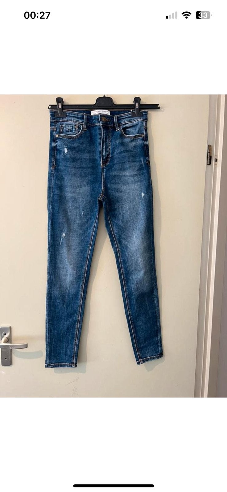High waist skinny 36, Ophalen of Verzenden, Zo goed als nieuw, Blauw, W28 - W29 (confectie 36)