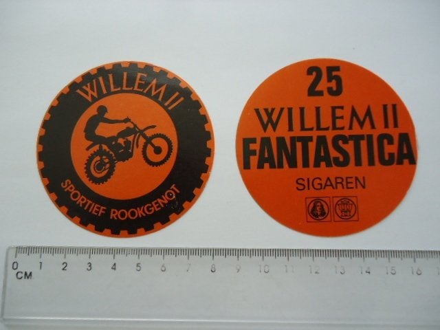 sticker oud MOTORCROSS Willem 2 II sigaar sigaren retro, Verzamelen, Verzenden, Zo goed als nieuw, Bedrijf of Vereniging