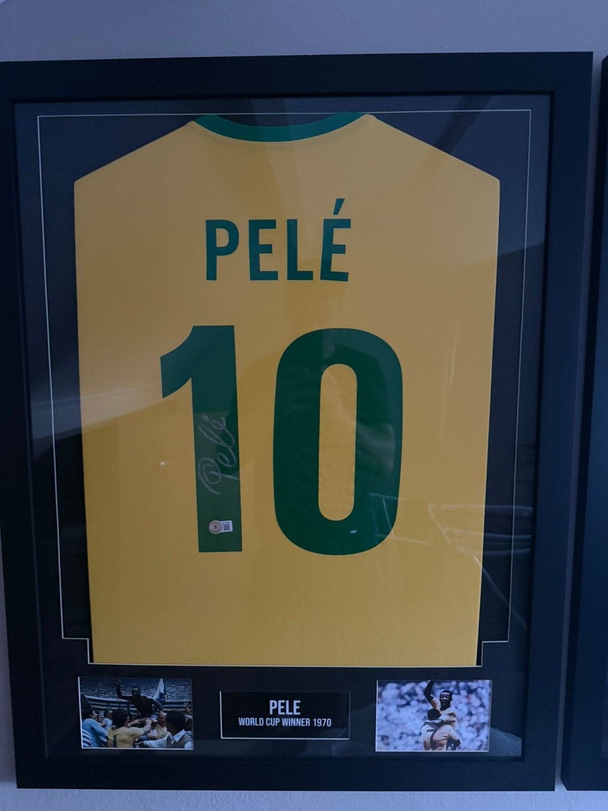 Gesigneerd Pelé Brazilië Shirt – Ingelijst –COA Firma Stella, Ophalen, Zo goed als nieuw, Buitenlandse clubs, Shirt