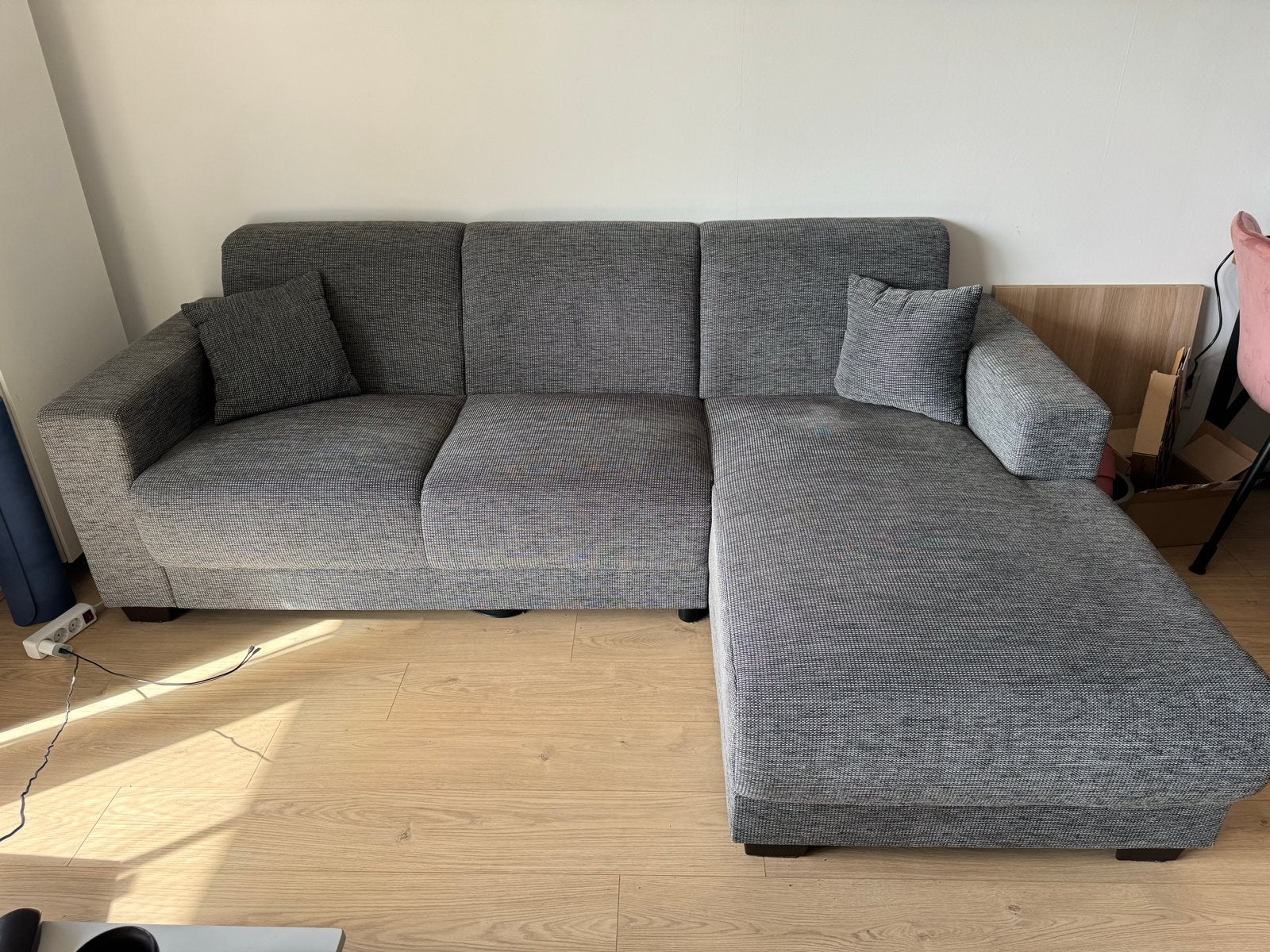 Aberdeen hoekbank / bank met lounge (Leen Bakker), Ophalen, 250 tot 300 cm, Gebruikt, 125 tot 150 cm