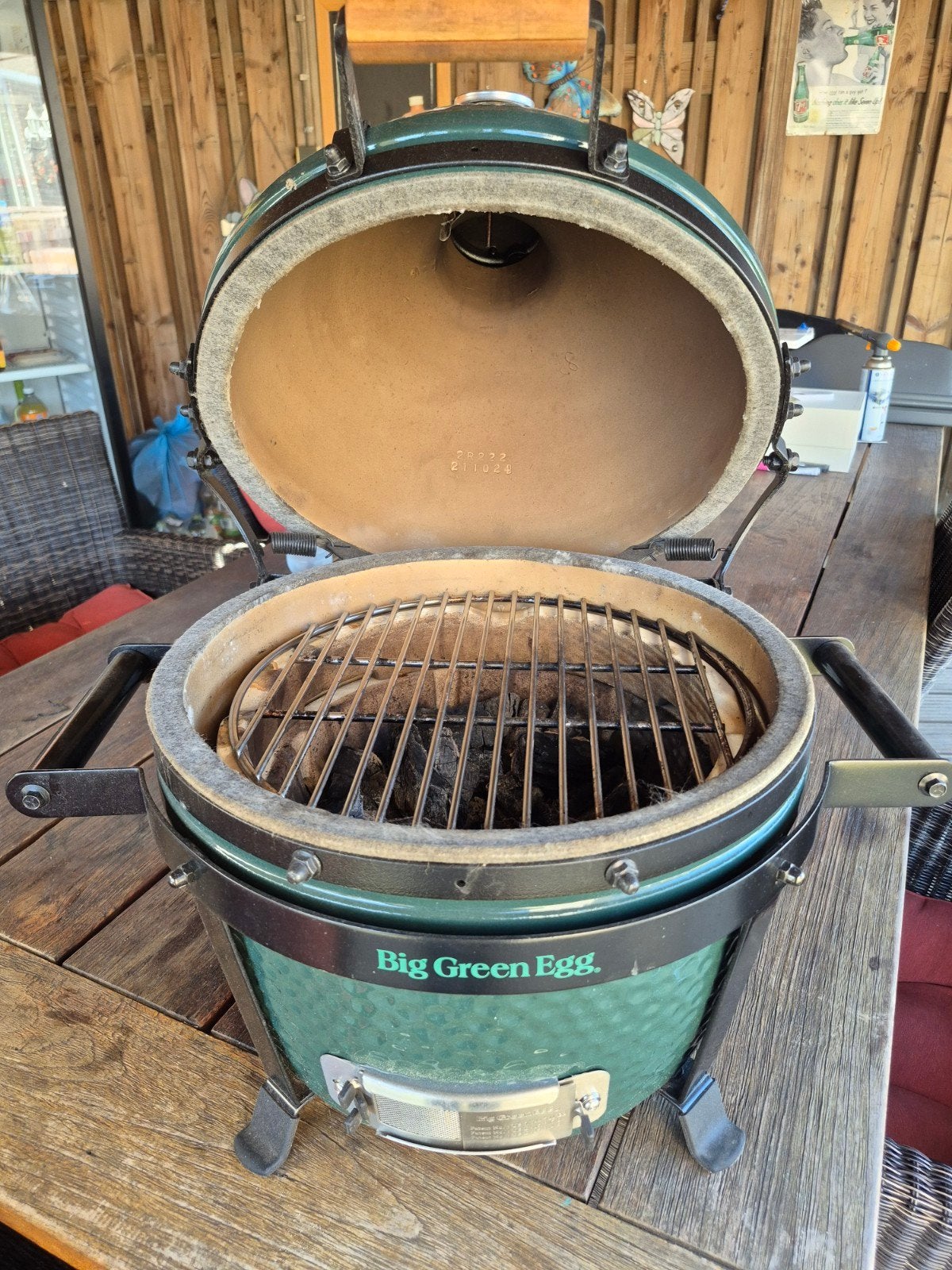 green egg  zo goed als nieuw, Tuin en Terras, Ophalen, Zo goed als nieuw, Big Green Egg (origineel)