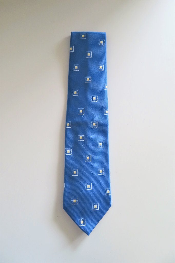 Stropdas Lichtblauw Motief (3486), Ophalen of Verzenden, Zo goed als nieuw, Blauw, Met patroon