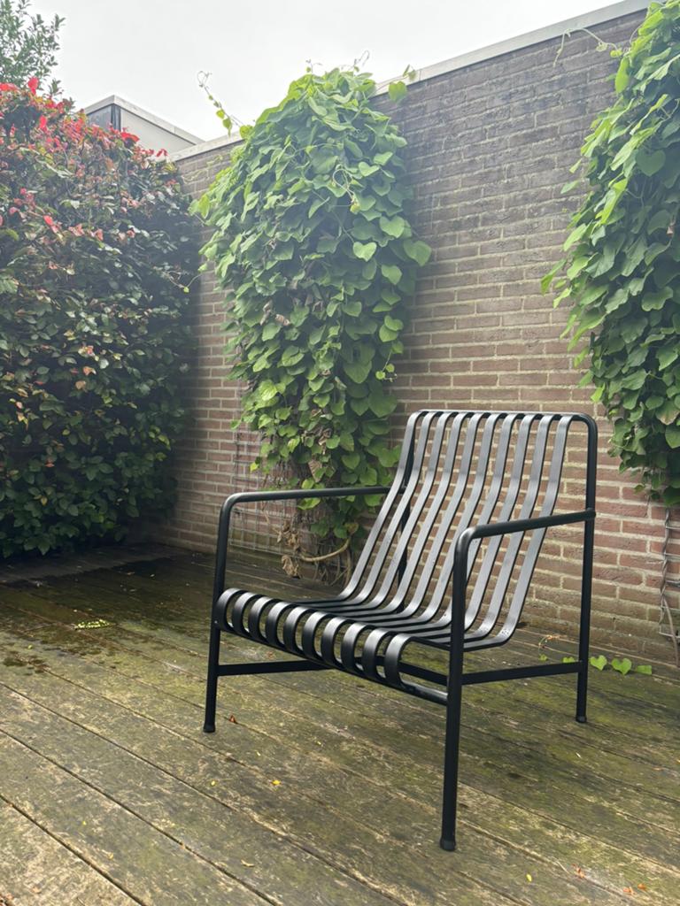 Hay Palissade Lounge Chair High Zwart / Anthracite, Ophalen, Nieuw, Metaal