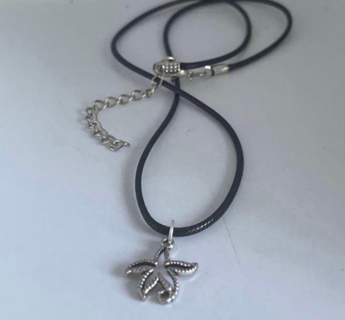 Zilverkleurige ketting met zeester hanger, Sieraden, Tassen en Uiterlijk, Kettingen, Zilver, Met hanger, Verzenden