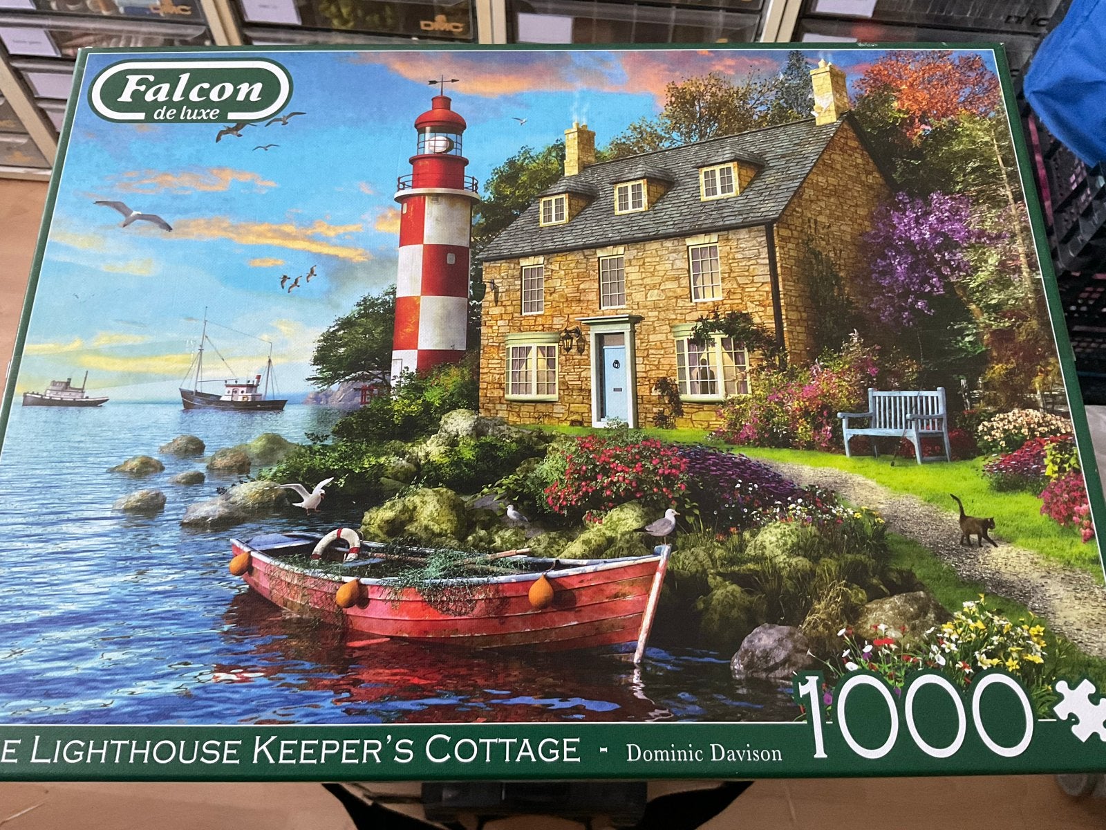 Falcon de luxe Legpuzzel - The Lighthouse Keeper's Cottage, Ophalen, 500 t/m 1500 stukjes, Zo goed als nieuw, Legpuzzel