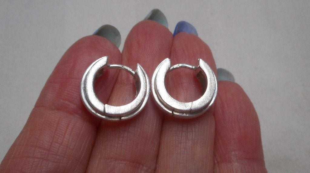 Zilveren klapcreolen nr.684, Sieraden, Tassen en Uiterlijk, Hangers, Verzenden, Zo goed als nieuw, Zilver