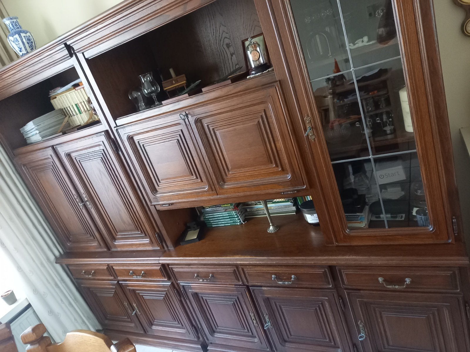 2 delige eiken kast., Huis en Inrichting, Ophalen, Gebruikt, Klassiek, Eikenhout