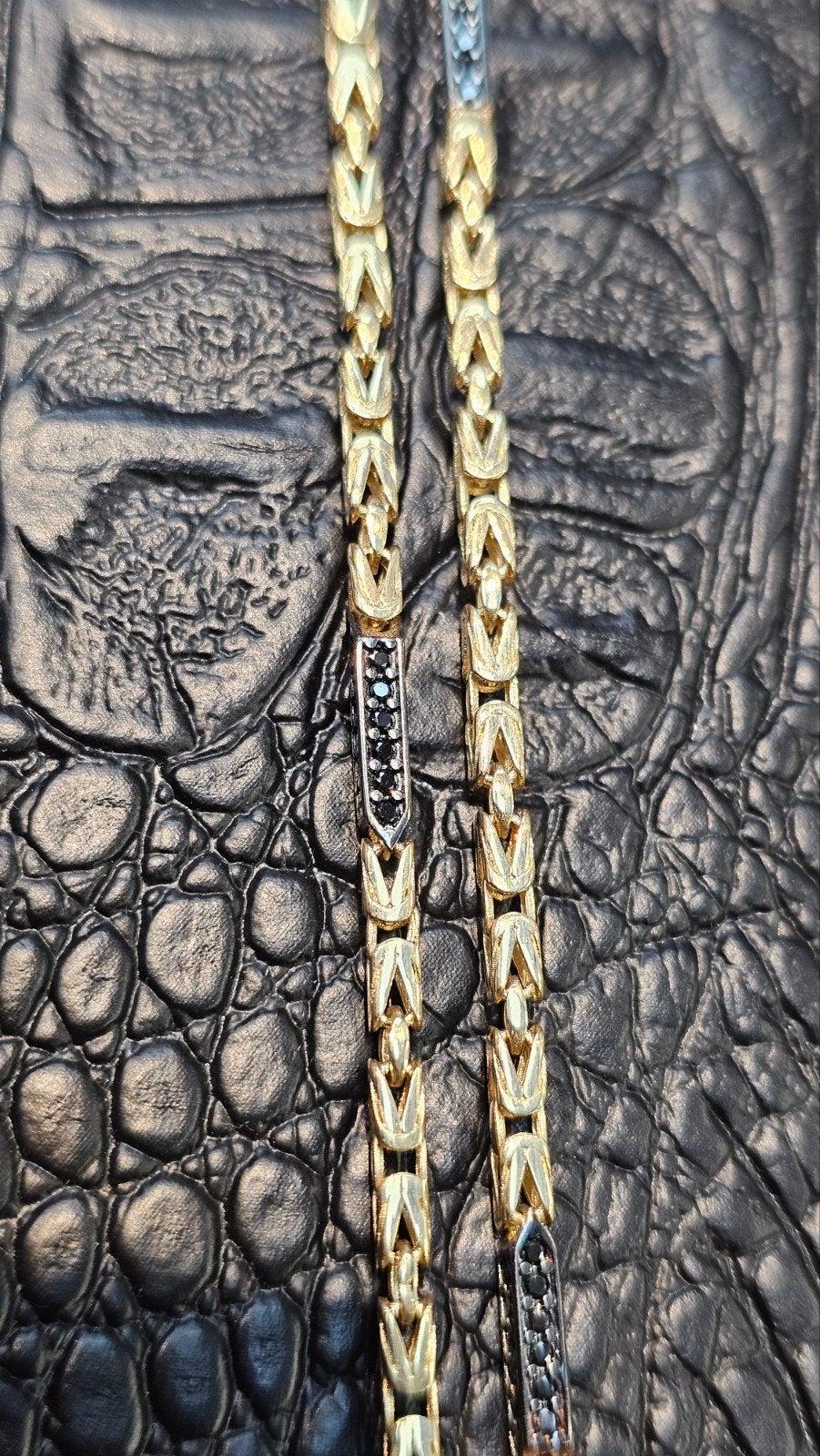 Mooie 14k gouden Koningsketting met onyx steen, Ophalen of Verzenden, Nieuw, Goud, Goud
