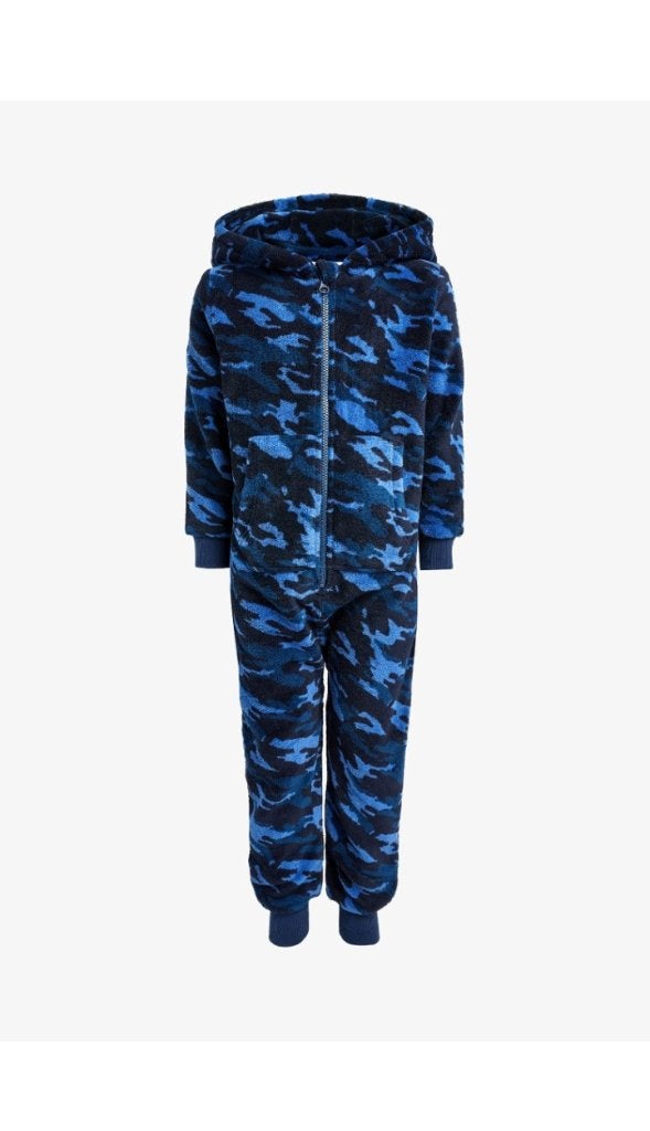 NEXT onesie fleece - blauw camouflage, Ophalen of Verzenden, Zo goed als nieuw, Jongen of Meisje, Overige typen