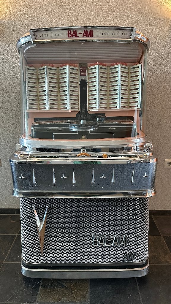 Bal Ami type I200M jukebox 1958, 200 selecties (roze model), Ophalen, Gebruikt, 1950 tot 1960, Ami