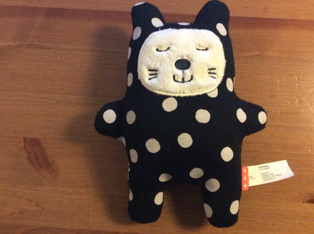 knisperknuffel kat zwart met stippen HEMA, Ophalen of Verzenden, Zwart, Kat, Hema