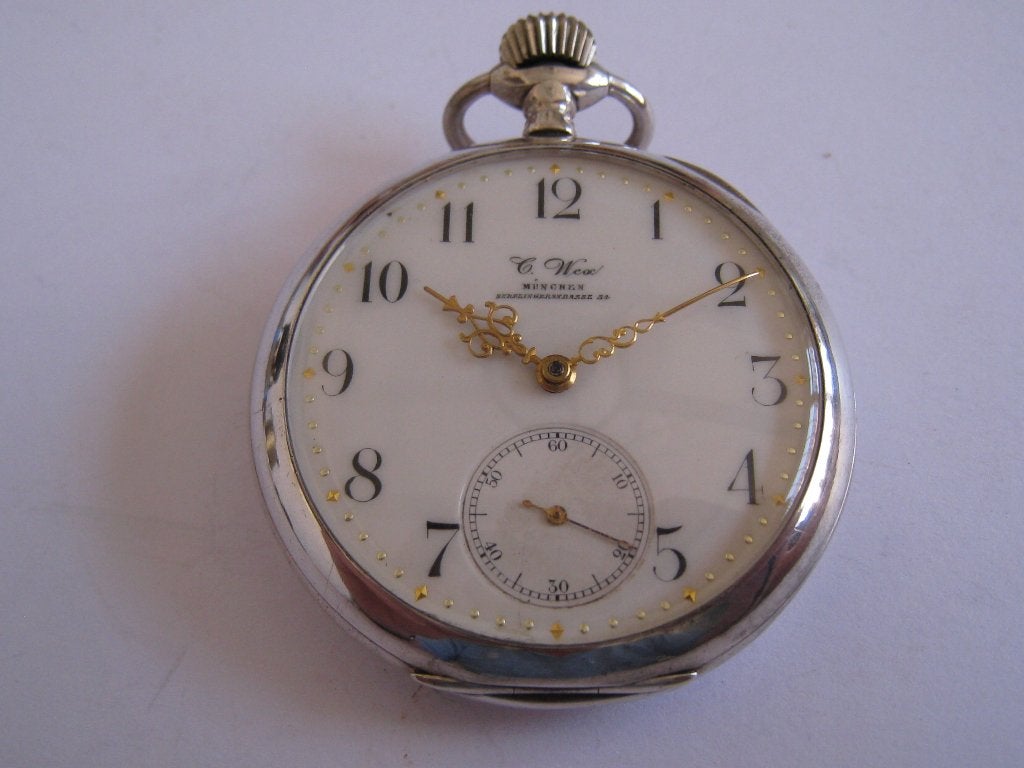 ZILVEREN OMEGA ANTIEK ZAK HORLOGE IN ZEER GOEDE STAAT, Antiek en Kunst, Ophalen of Verzenden