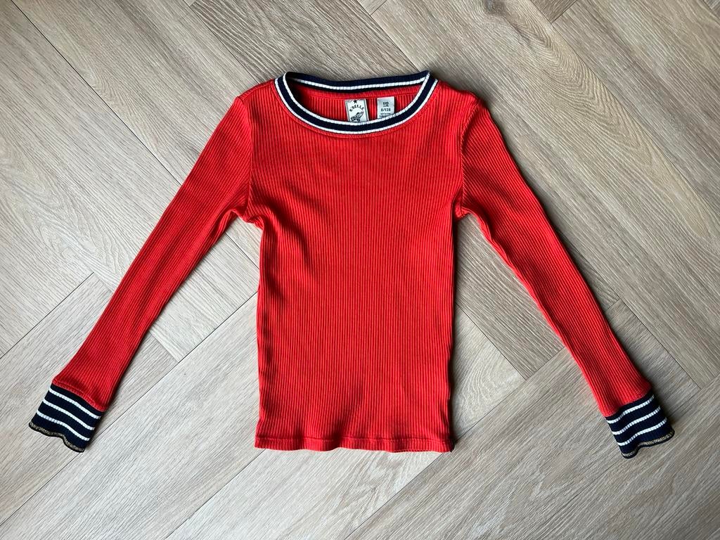 Longsleeve, Scotch&R’Belle, rood, maat 128 (8), Gebruikt, Meisje, Ophalen of Verzenden, Shirt of Longsleeve