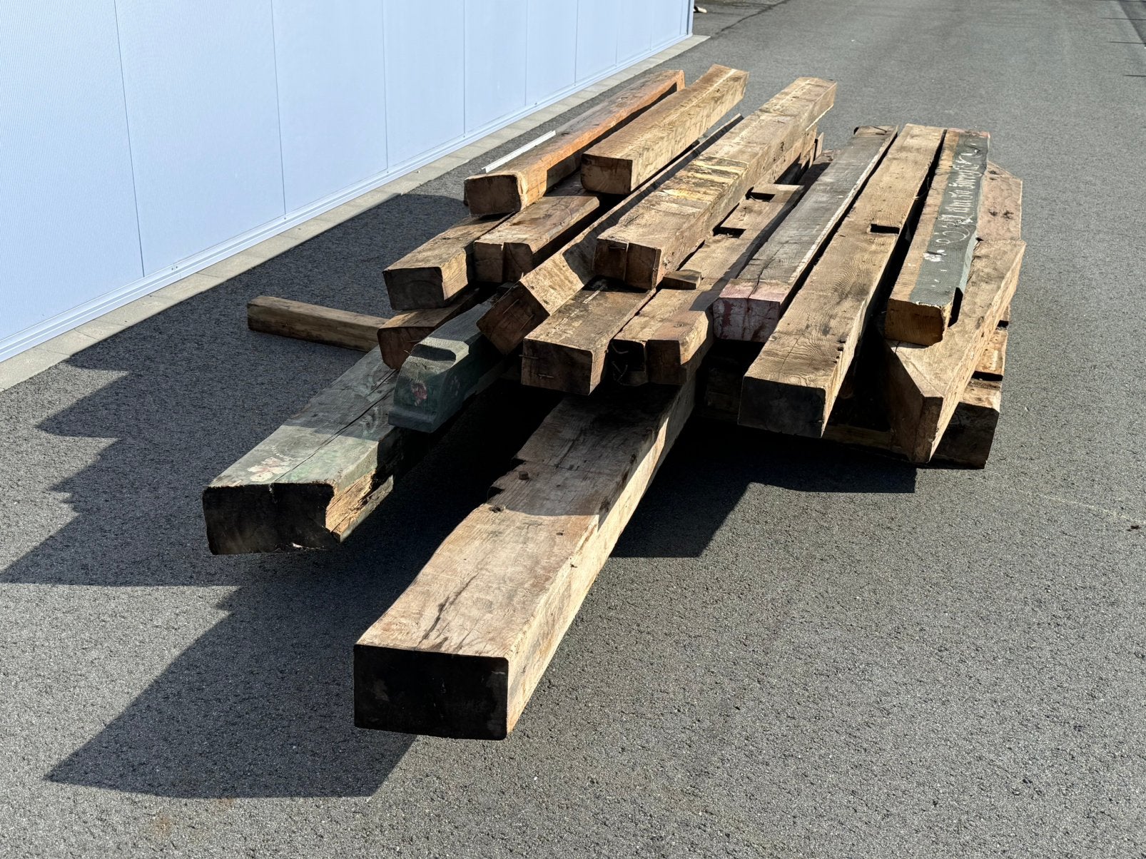 Nederlands Eiken 35 stuks houten balken., Eiken, Ophalen of Verzenden, Balk, 50 mm of meer