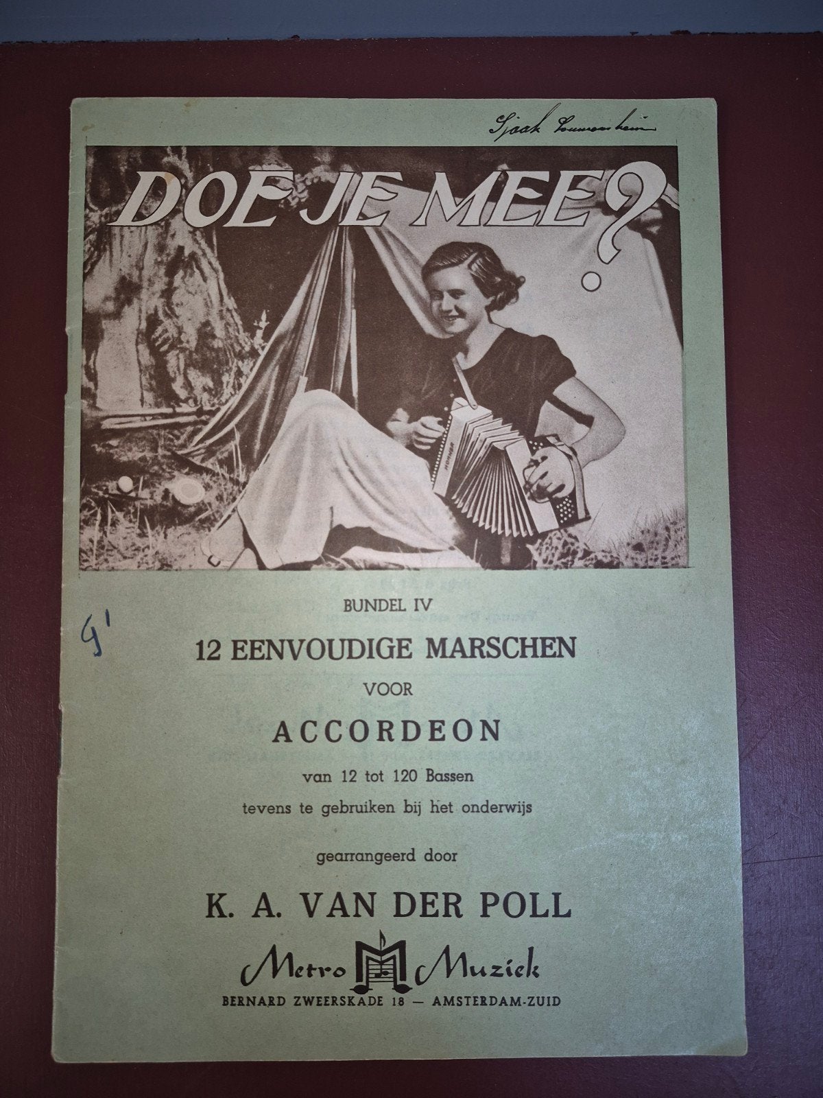 Doe Je Mee? Bundel IV - 12 Eenvoudige Marsen Accordeon, Ophalen of Verzenden