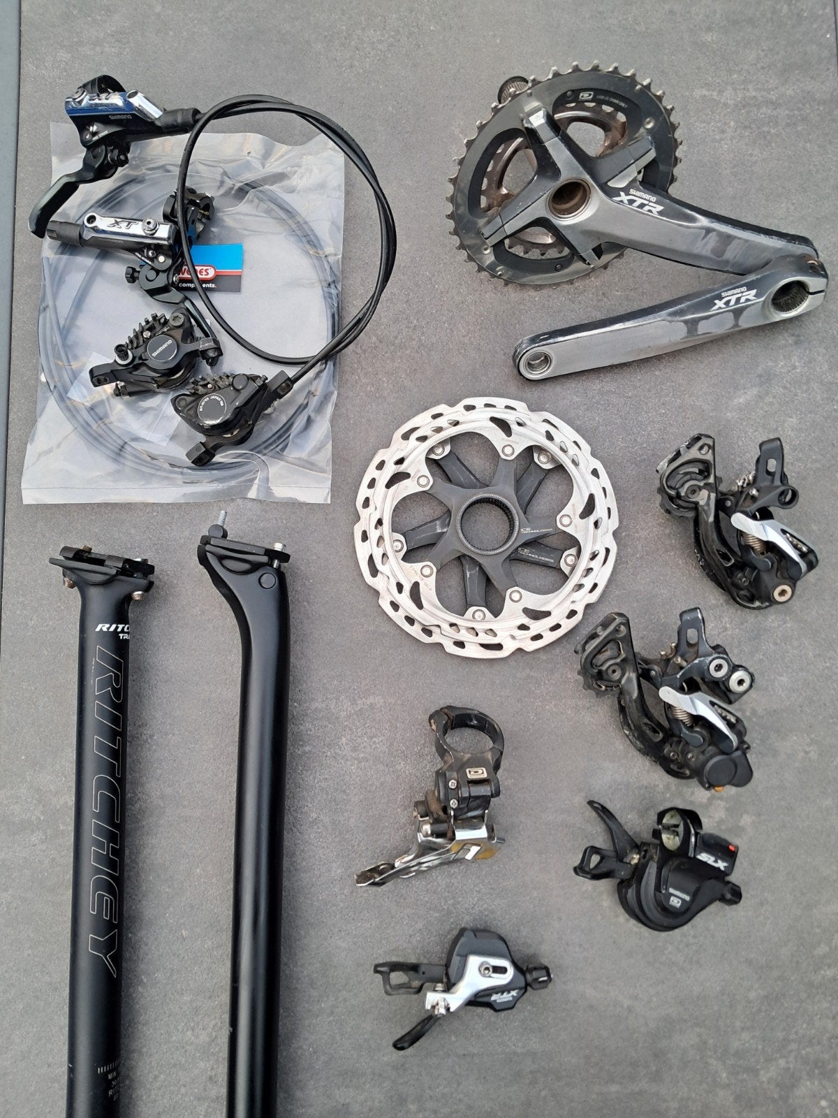 Shimano XTR/SLX MTB onderdelen, Fietsen en Brommers, Fietsonderdelen, Crankstel of Pedalen, Gebruikt, Ophalen of Verzenden, Aluminium