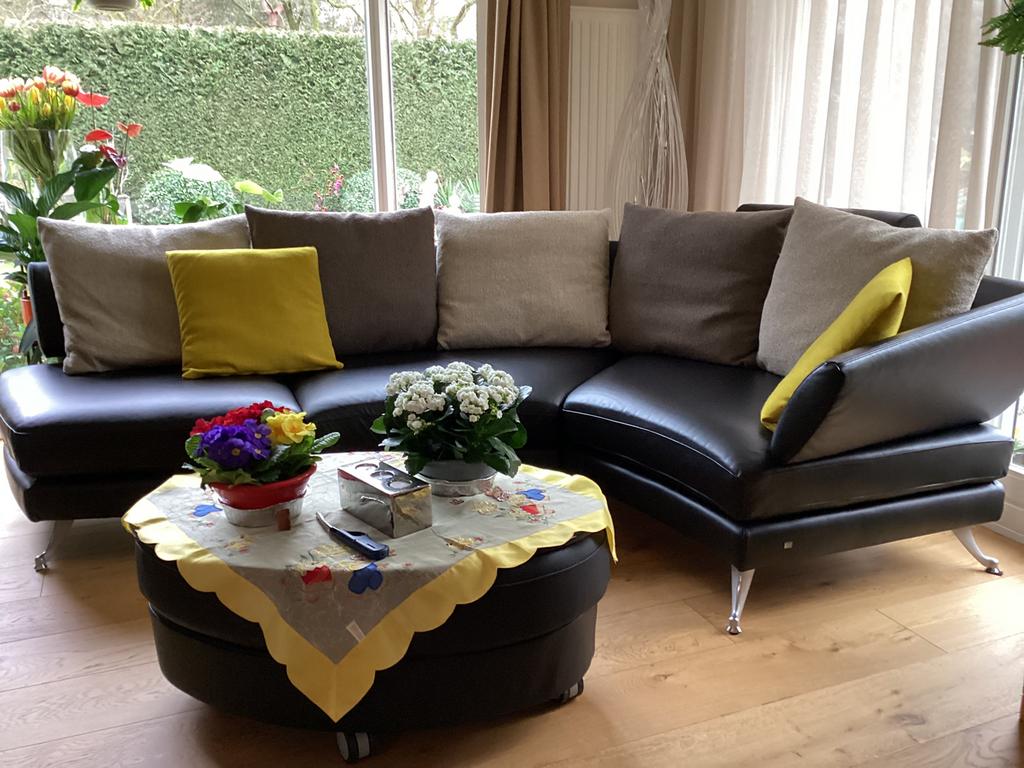 Rolf Benz 222 hoekbank ziteiland chaisselounge, Ophalen, Zo goed als nieuw, Leer