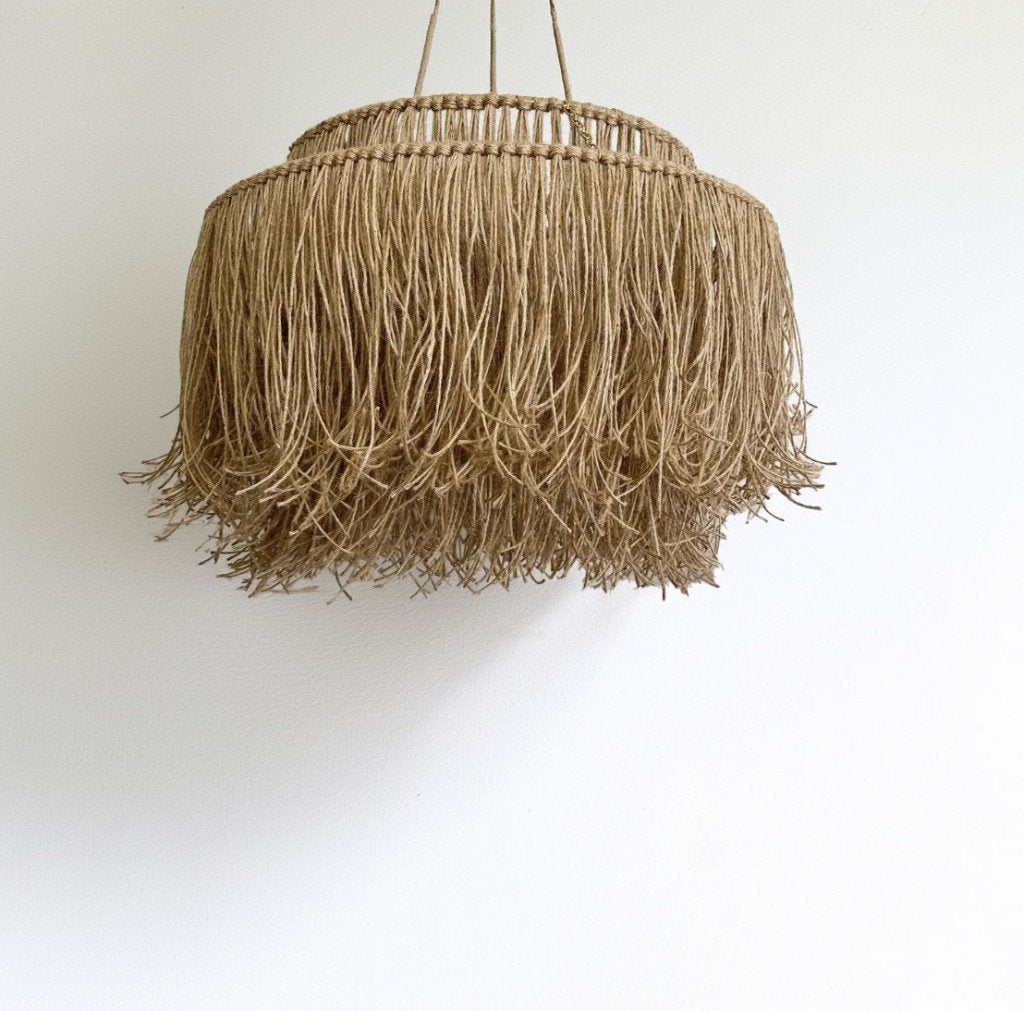 Lamp Jute, Huis en Inrichting, Lampen | Hanglampen, Ophalen of Verzenden, Nieuw, Minder dan 50 cm
