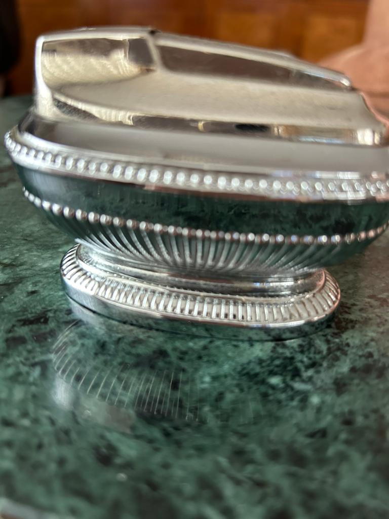 Verzilverde ronson tafel aansteker, Ophalen, Gebruikt, Aansteker