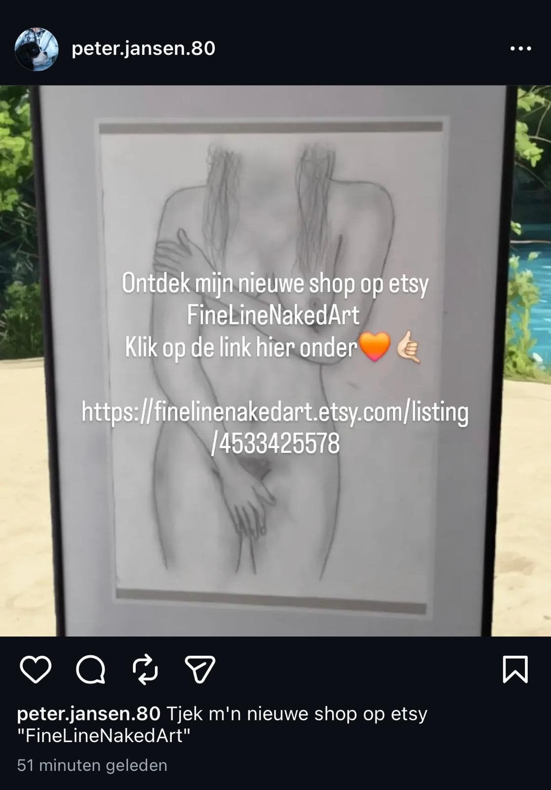finelinenakedart.etsy, Eén persoon