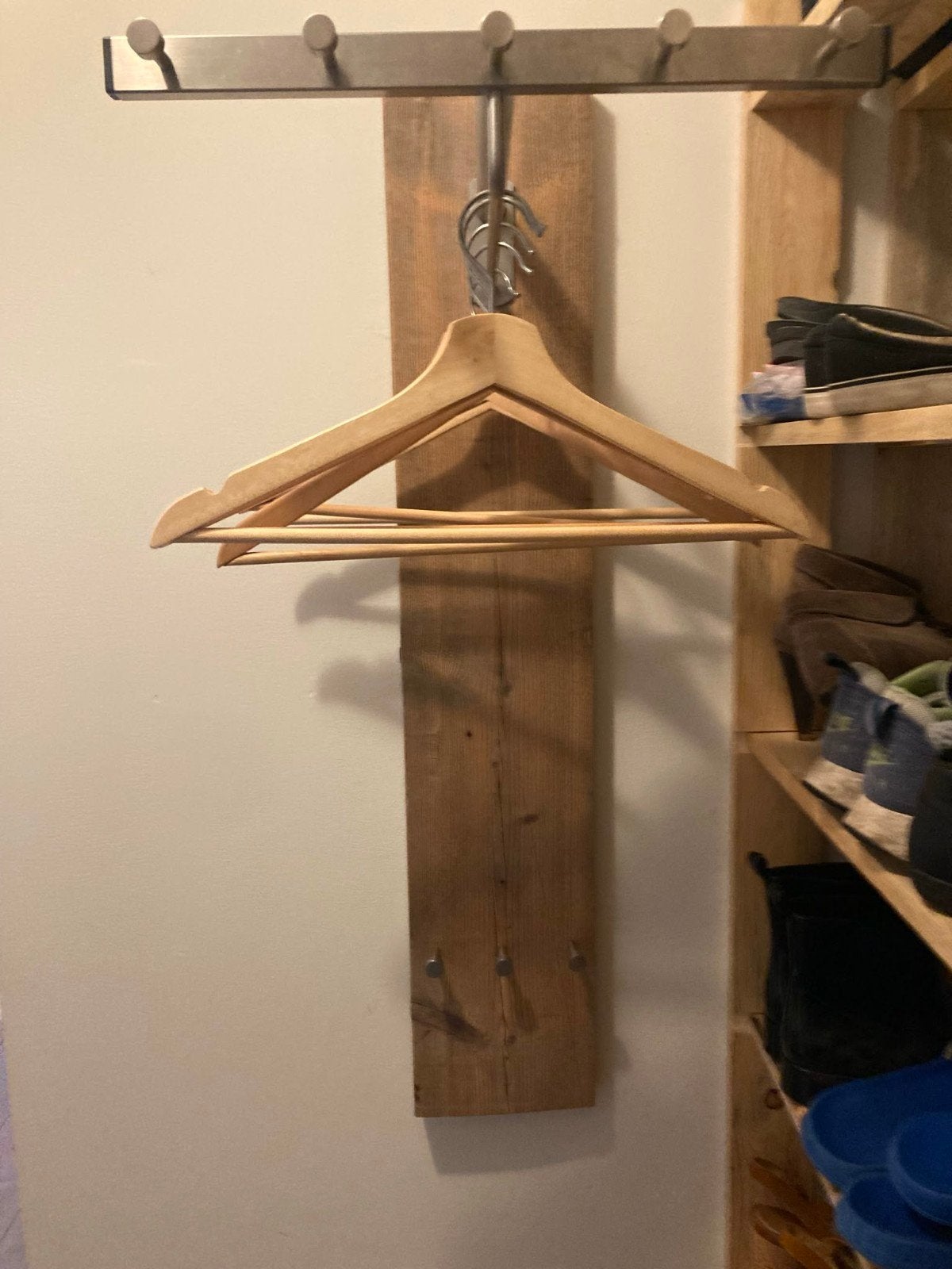 Kapstok van steigerhout - gratis, Wandkapstok, 100 tot 150 cm, Ophalen of Verzenden, Zo goed als nieuw