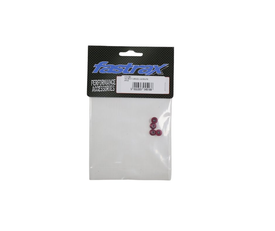 FASTRAX M3 RED FLANGED LOCKNUTS 4PCS FTM3RF